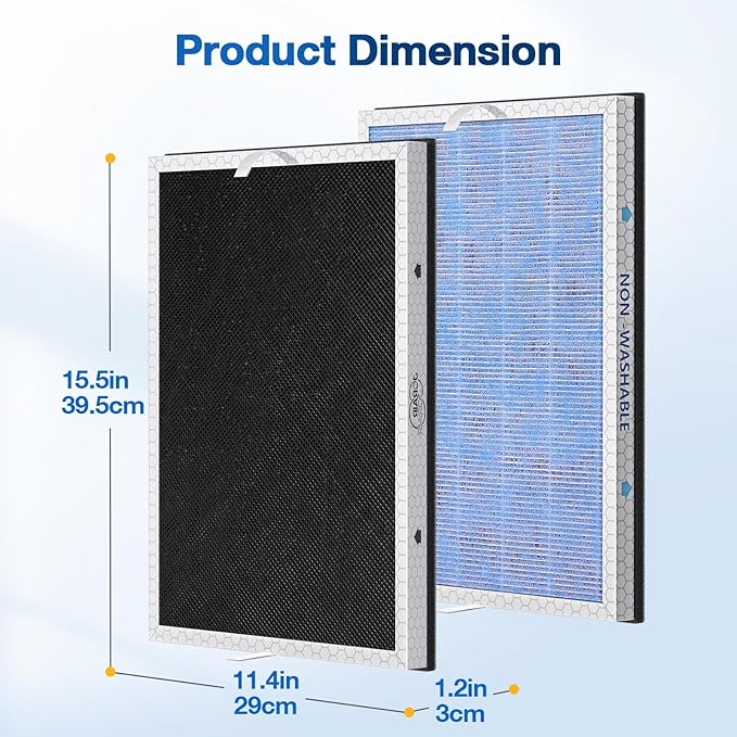 2 PACK MSA3/MSA3S HEPA Replacement Filter Compatible with Membrane Solutions MSA3 and MSA3S Device, 3-Stage HEPA Filter