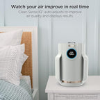Shark Air Purifier for Home, NeverChange Compact Pro, for Bedroom, Nursery, Home Office, Dorm, HEPA-Exceeding Filter, Captures Pollutants, Pet Dander, Dust, Odor, Smoke, and More, HP072, Dove