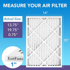 LotFancy 14x20x1 Air Filter MERV 11 6-Pack, Electrostatic Pleated AC Furnace Air Filter, Captures Dust, Smog & Pet Dander, Actual Size: 13.75"x19.75"x0.75"