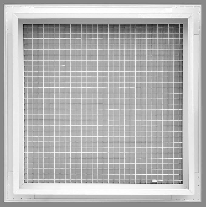 HVAC Premium 20" x 14" Cube Core Eggcrate Return Air Filter Grille for 1" Filter - Aluminum - White [Outer Dimensions: 22.5" x 16.5"]