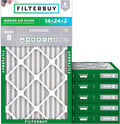 Filterbuy 14x24x2 Air Filter MERV 8 Essential Dust & Allergy Defense (6-Pack), Electrostatic Pleated HVAC AC Furnace Filters Replacement, Made in USA (Actual Size: 13.50 x 23.50 x 1.75)