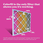 25x25x1 Air Filter by Colorfil | Color Changing Filters for Cat and Dog Odor | MERV 8 Furnace AC Filter for Pet Hair and Dust | 24.5"x24.5"x0.75" Exact Size | Pack of 2