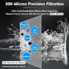 Spin Down Sediment Filters with Scraper, Well Water Filter System for House, Reusable Whole House Water Filter for Well Water, 300 Micron, 1" MNPT + 3/4" FNPT + 3/4" MNPT, BPA Free
