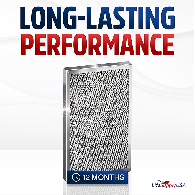 20x25x1 Electrostatic Air Filter, MERV 8, Washable, Reusable Furnace AC/HVAC Filter, Energy Saving, Easy to Clean, Long-Lasting by LifeSupplyUSA