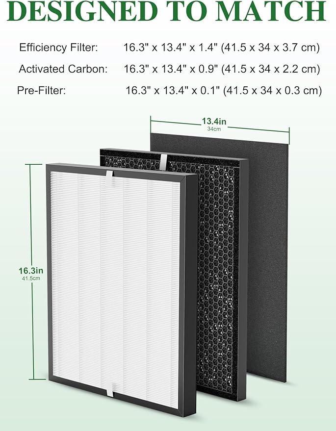 3000 Replacement Filter Compatible with Air Doctor 3000 Air Purifier, 1 Premium Filter + 2 Activated Carbon Filters + 4 Pre-Filters,Incompatible with AD3500