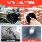 Dryer Vent Cleaner Kit, Bluesea 33-Piece Omnidirectional Dryer Cleaning Kit Include 40 Feet Dryer Vent Brush, Upgrade Noiseless Dryer Lint Vacuum Attachment, Lint Trap Brush, Vacuum & Dryer Adapters