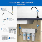 Aquasana Under Sink Water Filter | 3-Stage Claryum Filtration | Reduces up to 99.99% of PFAS, Lead & Chlorine | Under Counter Drinking Water Filter | Includes Oil-Rubbed Bronze Faucet | AQ-6300-ORB