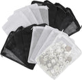 16 Pcs Aquarium Filter Media Bags Extra Fine, 7.8 x 5.9 Inch Filter Media Bag with Zipper, White & Black Aquarium Mesh Bag for Fish Tank Activated Carbon, Ceramic Rings