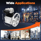 2HP Air Compressor Pump, Air Compressor Pump Head with Motor & Breathing Nozzle 200L/Min, 1.5KW Oil Lubricated AIr Compressors Pumps