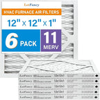LotFancy 12x12x1 Air Filter MERV 11 6-Pack, Electrostatic Pleated AC Furnace Air Filter, Captures Dust, Smog & Pet Dander, Actual Size: 11.75"x11.75"x0.75"