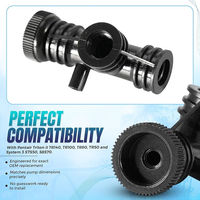 Replacement 154689 Pool Filter Air Bleeder Tee Assembly Compatible with Pentair Triton II TR140, TR50, TR60, TR100 | Air Filter Replace for S7S50, S8S70 | Pool Accessories for Sand Filters, 5 Pack