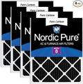 Nordic Pure 12x12x1 (Actual Size: 11 3/4 x 11 3/4 x 3/4) Pure Carbon Pleated Odor Reduction Furnace Air Filters 4 Pack