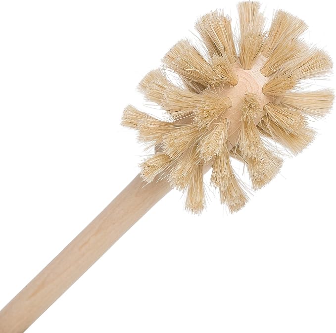REDECKER Bottle Brush Cleaner - Horsehair and Beechwood Handle for Vases, Pitchers, Mugs, and Baby Bottles, 13-3/4 Inch, Dense Natural Bristles - Wooden Bottle Brush - Bottle Brush Wood Handle