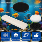24 PCS Fx6 Canister Filter, Compatible with Fluval FX4/FX5/FX6 Aquarium Filters, Including Bio-Foam Block, Carbon Sponge Filter, Ceramic Ring, Mesh Bag