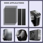 MoKo 400x300mm DIY PC Case Dust Mesh Filter, [4 Pack] PVC Dustproof Magnetic Dust Filter Cover, PC Mesh Grill with Magnetic Frame Strip Computer Cooler Fan Dust Filter for Computer PC Case, Black