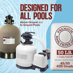 Play22 20 Grade Pool Filter Sand - Pool Sand, 50 Pound Bag Silica Sand for Pool Filter, Non Staining, Non Corroding, for Above Ground and Inground Swimming Pool Care