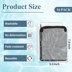16 Pcs Aquarium Filter Media Bags Extra Fine, 7.8 x 5.9 Inch Filter Media Bag with Zipper, White & Black Aquarium Mesh Bag for Fish Tank Activated Carbon, Ceramic Rings