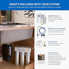 Aquasana Under Sink Water Filter | 3-Stage Max Flow Filtration | Certified to Reduce up to 99.99% of PFAS, Lead, Chlorine, & More | Under Counter Drinking Water Filter | Chrome Faucet | AQ-6300M-CHR