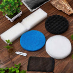 34 Pcs Aquarium Media Replacement Kit Compatible with Fluval Fx4 Fx5 Fx6, Quick Clear/Water Polishing Pads, Foam Pads, Carbon Sponge Filter, Activated Carbon, Silicone Lube, Mesh Bags