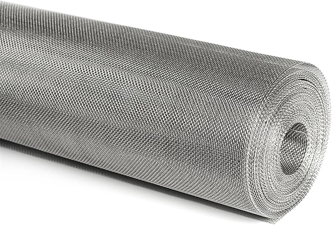 Stainless Steel Woven Wire Mesh Stainless Steel Woven Wire Mesh 14 Mesh Rodent Control Cage Net Garden Insect Screen Corrosion-Resistant Filter - 1.54mm Hole (Silver 1.2x1m)