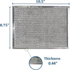 Air Filter Factory Replacement For 41F, 97007696, 97005687 Broan Nutone Range Hood Grease Mesh Charcoal Carbon Combo - Filter Size 8.75 x 10.5 x .44 Inches (Pack of 2)