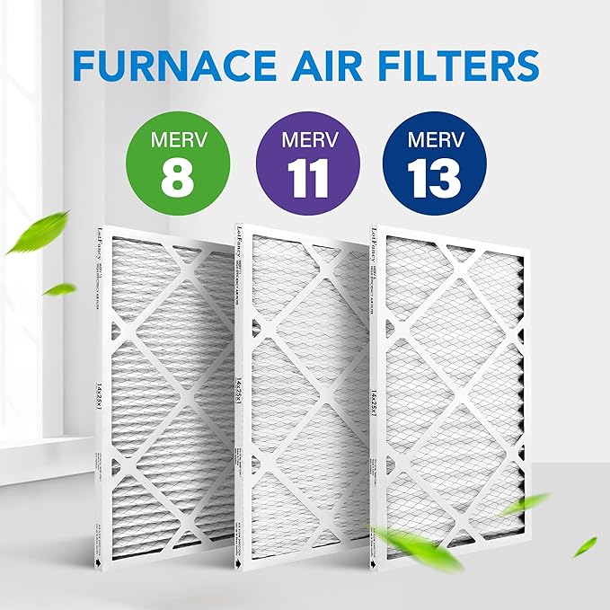 LotFancy 14x25x1 Air Filter MERV 13 4-Pack, Electrostatic Pleated HVAC Furnace Air Filter, Captures Pet Dander Smog Smoke, Actual Size: 13.75"x24.75"x0.75"