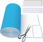 UBeesize Air Vent Filters, 16" x 90" Cut to Size Air Filter Material (50+ Filters), MERV 8 Triple Vent Filter Kit for Home Floor, Grilles, Ceiling, HVAC Furnace Vent, With 48PCs Adhesive Hook Tape