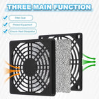 PATIKIL 80mm Fan Filter Grill, 6 Pcs Plastic Ventilation Dustproof Grill Covers Cooling Ventilator with Screws for Industry Workshop Computer Case Refrigerators Air Conditioning, Black