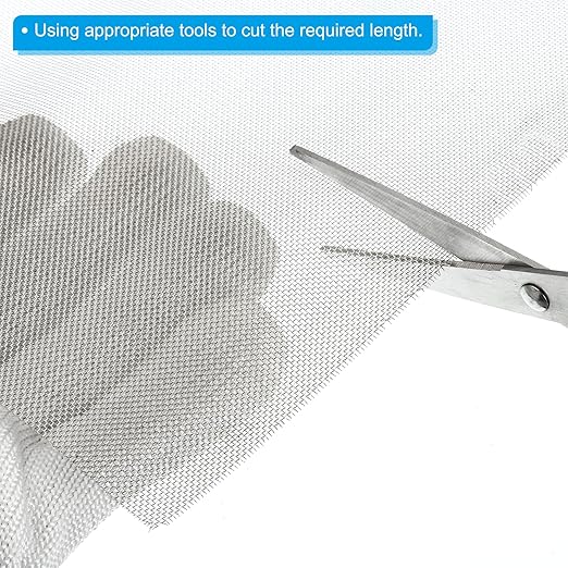 PATIKIL 40" L x 10" W Woven Wire Mesh, 30 Mesh 304 Stainless Steel Air Vent Filter Screen with Gloves for Window Security Vent Cover Filtration Animals Fence