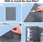 [4 Pack] 400x300mm DIY PC Case Dust Mesh Filter, PVC Dustproof Mesh Filter Cover with Magnetic Strip for Computer PC Case