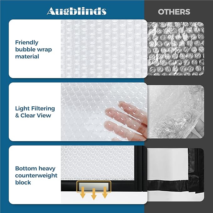 Magnetic Thermal Insulated Door Curtain - Fit Door Size 36x82 Inch Waterproof Bubble Wrap Door Cover Light Filtering Screen Door, Keep Warm in Winter Cool in Summer, Kid & Pet Friendly