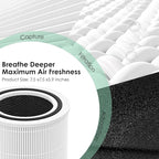 Core 300 Replacement Filter for LEVOIT Core 300 Core300-P Core 300S Core 300-P Air Purifier, Core 300-RF, 3-in-1 HEPA Activated Carbon, 2 Pack