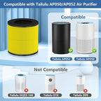 AP050 Replacement Filter, Compatible with Tailulu AP050 AP052 AP100 Air Purifier, H13 Grade True HEPA Replacement Filte-r, 360°3-Stage Filtration for Odor,Dust,Somke,Pollen, 2-Pack (2 Pack Pet Filter)
