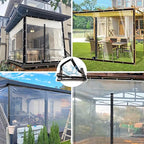 Curtain Patio Enclosure, Water Proof PVC Curtains for Gazebos with Zip, Transparent Outdoor Tarps for Patio Enclosure, Camping, Porch(7x3m)