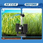 Aquarium Sponge Filter 5-20 Gallon Fish Tank Filter, Electric Power Double Sponge Filter, Quiet Small Low Flow Foam Filter for Fish Tank Betta Shrimp, Intake Dual Sponge Filter Kit w/Pump