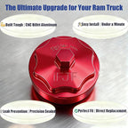 iFJF 68065612AA Fuel Filter Housing Cover Cap Replacement for 2011-2024 Ram 6.7L 2500 3500 4500 5500 2010 DODGE RAM 2500 3500 PICKUP DODGE RAM 4000-5000 Cummins Diesel Engine Billet Aluminum (Red)