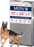 12x24x1 Electrostatic Air Filter, MERV 8, Washable, Reusable Furnace AC/HVAC Filter, Energy Saving, Easy to Clean, Long-Lasting by LifeSupplyUSA