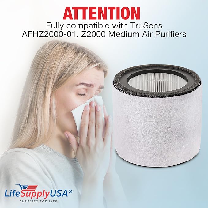 True HEPA + Carbon + Pre-Filter Replacement for AFHZ2000-01 | Fits TruSens Z-2000 Medium Air Purifier -360° 3-Stage by LifeSupplyUSA