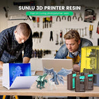 SUNLU 3D Printer Resin 2kg, Fast Curing Standard 3D Resin for LCD DLP SLA Resin 3D Printers, 395 to 405nm UV Curing 3D Printing Liquid Photopolymer Resin, Low Shrinkage, High Precision, 2000g, White