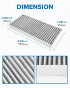 PHILTOP Cabin Air Filter, Replacement for CP388, CF10388, Armada(2005-2015), Titan(2004-2015), NV2500(2012-2014), NV3500(2012-2014), QX56(2004-2010), ACF010, Includes Activated Carbon, Pack of 2