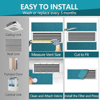 Reusable Air Filters 20x30-Cut to Size Furnace Filter,MERV 6 High Air Flow Air Filter material for AC,Home & RV,Washable Replacement Air Conditioner with 24 Hook Tabs (Actual 20x30x0.5 in.)