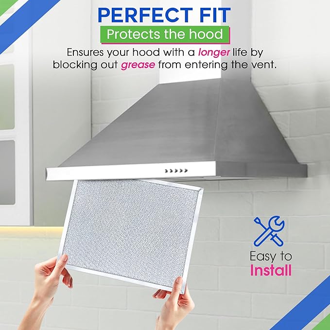 Bagean Stove Hood Vent Filter 9.87" x 11.62" 97007894 Compatible with Broan Range Hood Filter Replacement - Fit's Nutone Kitchen Exhaust Fan Screen - Blocks Grease & Filters Over Oven Air (1-Pack)