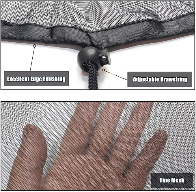 4 Pcs Rain Barrel Mesh Cover, 31.5 inch Water Collection Bucket Net with Adjustable Drawstring, Filter Screen for Outdoor Garden Rain Barrel Accessories, Prevent Fallen Leaves From Entering The Bucket