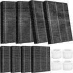 DerBlue 8pcs Wick Replacement Filter and 4pcs Top Fill Humidifier Replacement Filters Compatible with LEVOIT Superior 6000S Smart Evaporative Humidifier