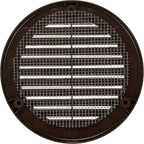 Vent Systems 4" Inch (Opening Dimensions) - Pack of 5 - Brown Soffit Vent Cover - Plastic Round Air Vent Grille - Built-in Mesh Screen - HVAC Register Louver for Bathroom, Home, Kitchen