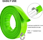 2 inch x 50 FT Pool Backwash Hose, Green Heavy Duty Reinforced PVC Lay Flat Water Discharge Hose for Swimming Pool Filter Pump,with 2 Clamp