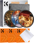 K&F CONCEPT 67mm Star Filters Kit (3pcs) 4 Points 6 Points 8 Points Cross Screen Starburst Filters Set -18 Layer Coating Ultra Slim Optical Glass Camera Lens Filter with 3 Cleaning Cloth