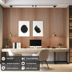 Wood Slat Wall Panel, 48'' x 24'' Wood Panels for Wall, 3D Soundproof Wall Panels, Large Acoustic Panels for Interior Ceiling and Wall Decor Noise Reduction, 2 Pack, Red Oak