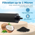 Water Filter Replacement for Berkey® BB9-2 Black Activated Carbon Filters, Compatible with Berkey® Gravity Water Filter System, Pack of 4