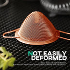 Homestia Fine Mesh Strainer for Kitchen, 304 Stainless Steel Cocktail Sieve Sifters for Food, Liquid Strainer Cup for Food, Drinks, Tea, Rice, Oil, Coffee, Juice, Flour, Fruits, Vegetables (Rose Gold)